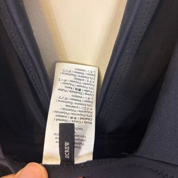 J. Crew Black Deep V One Piece Swimsuit Size 4 - Picture 4 of 5